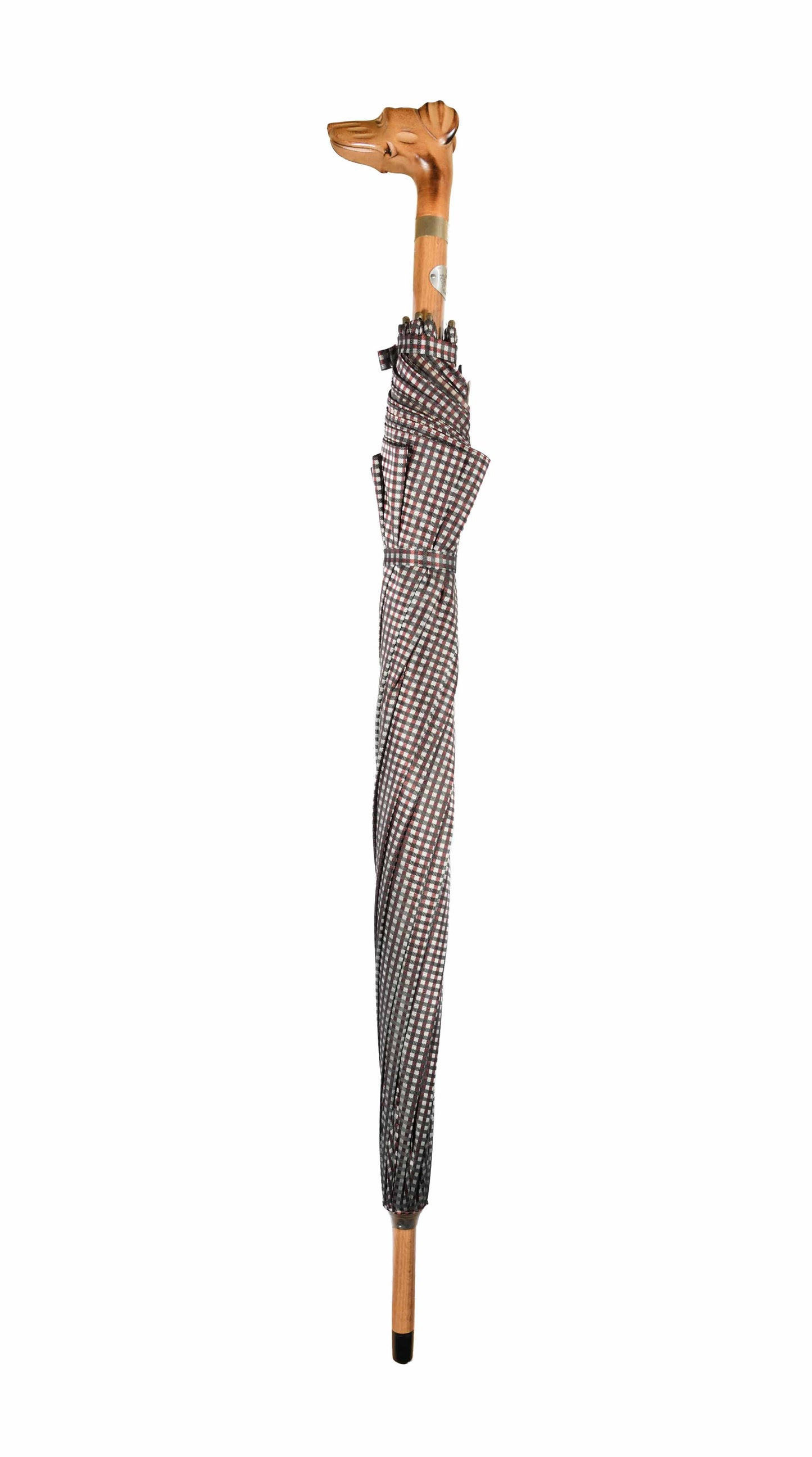Greyhound beech carved head umbrella